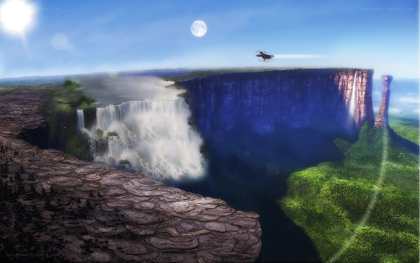 fantasy waterfall landscape