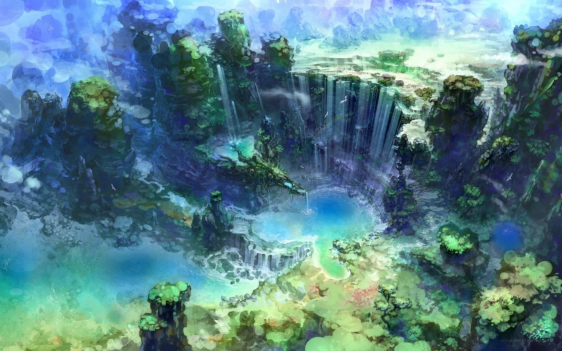 fantasy waterfall landscape