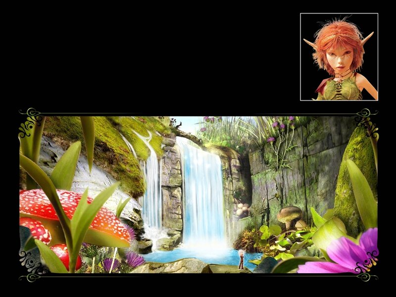 Fantasy waterfall scene