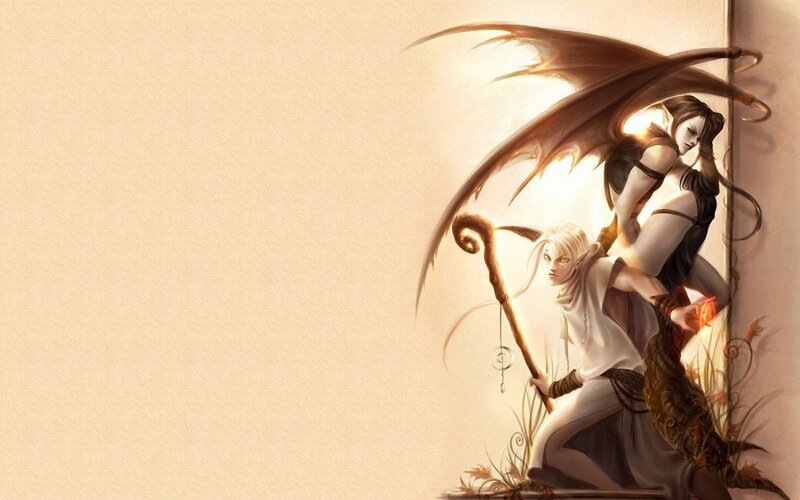 Fantasy winged figures