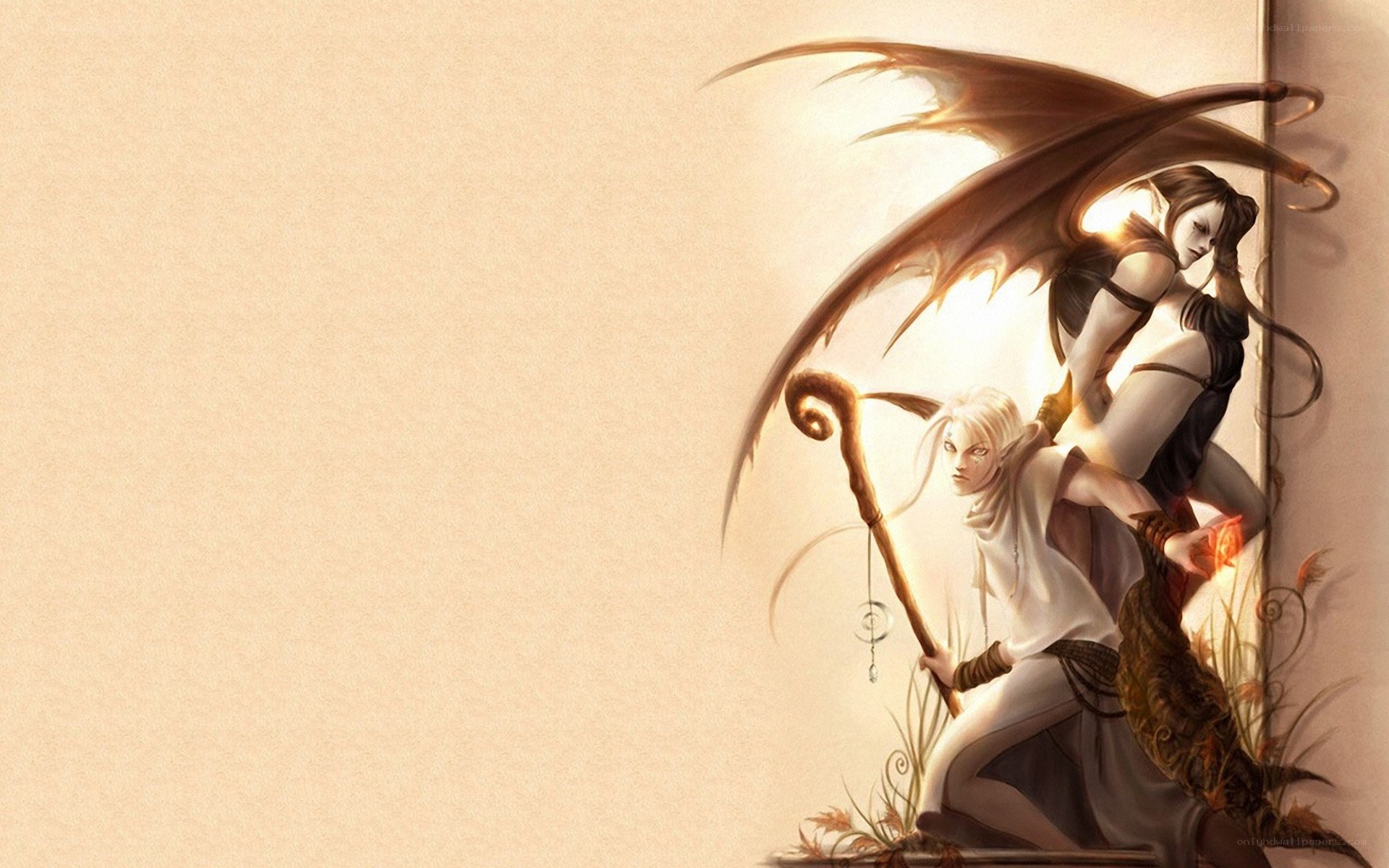 Fantasy winged figures
