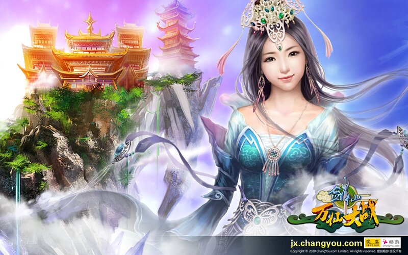Fantasy woman in a temple