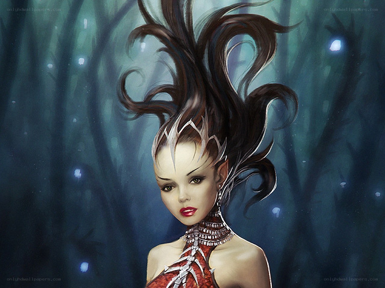 fantasy woman in forest