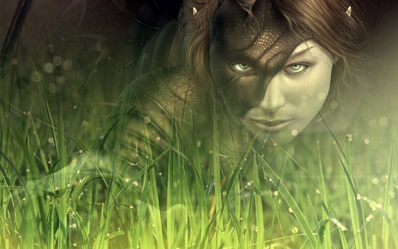 fantasy woman in grass