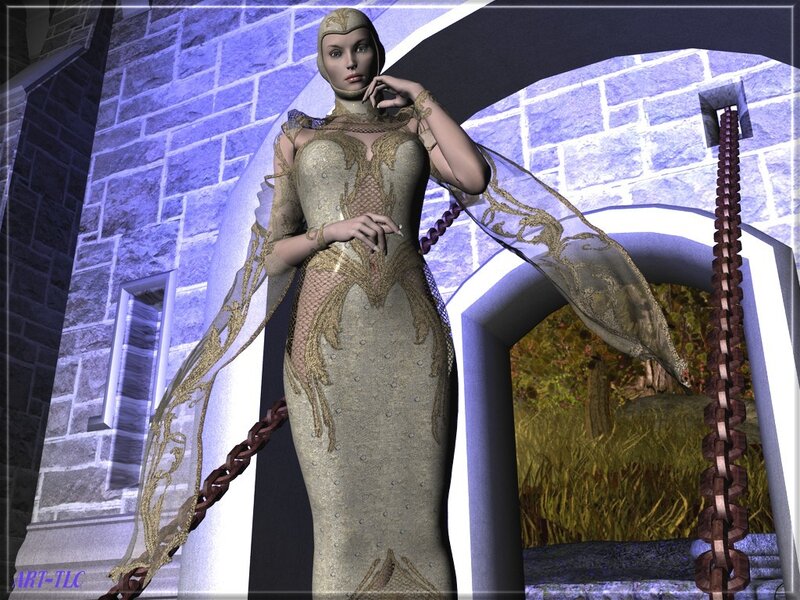 Fantasy woman in ornate gown