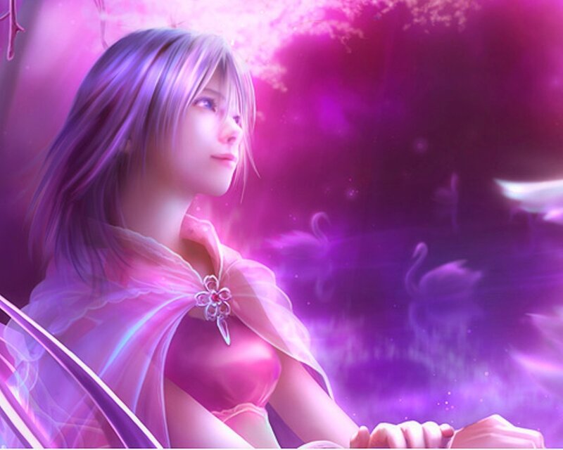 fantasy woman in purple light