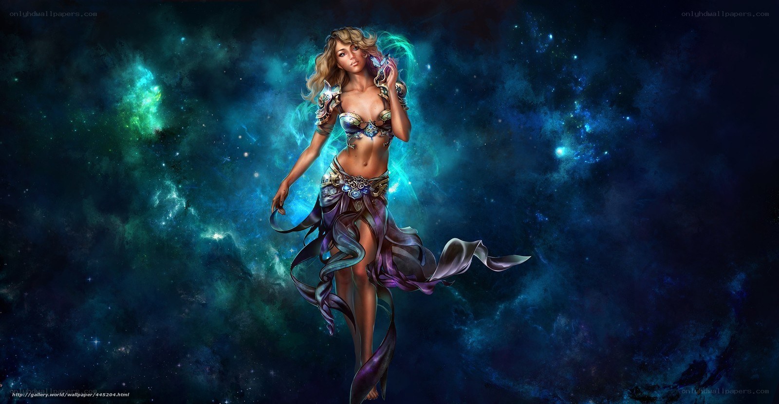 Fantasy woman in space