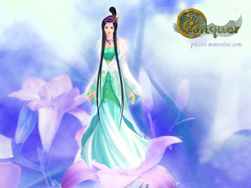 Fantasy woman on a flower