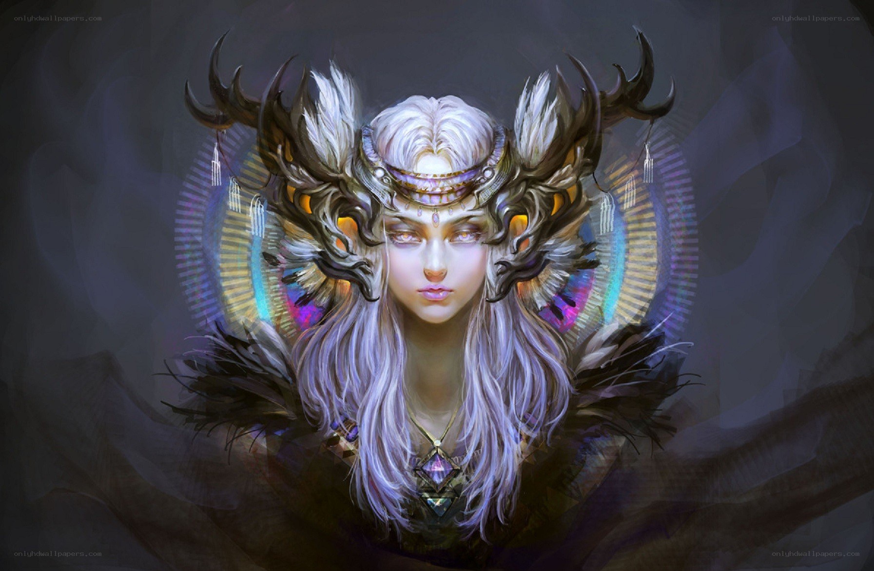 fantasy woman with antlers