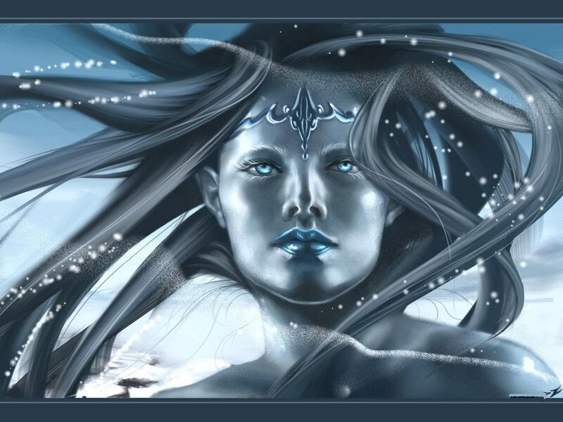 fantasy woman with blue eyes