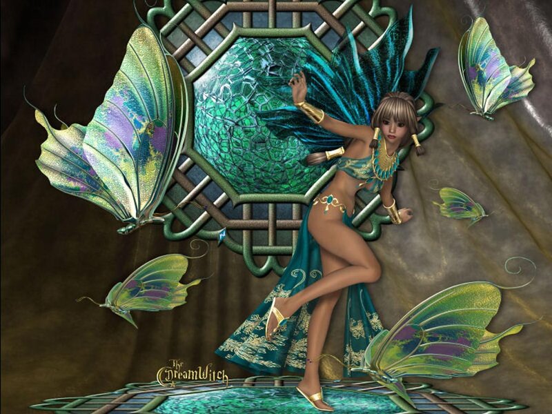 Fantasy Woman with Butterfly Wings