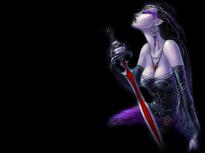 fantasy woman with dagger