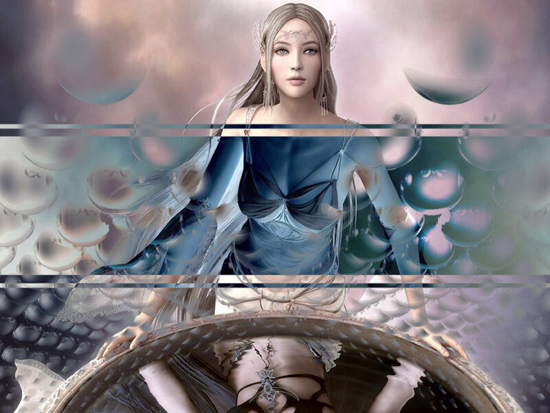 fantasy woman with dragon