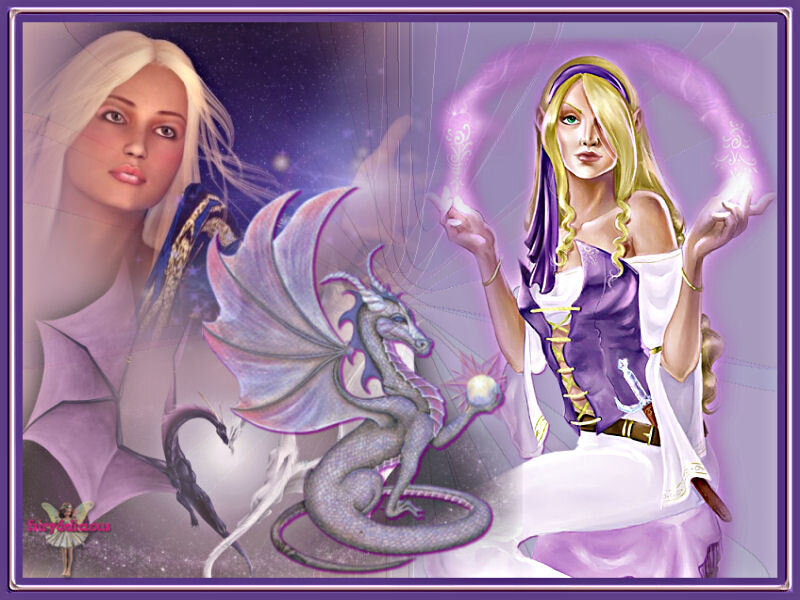 Fantasy woman with dragon