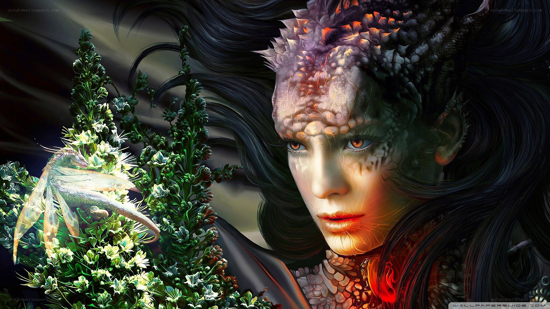fantasy woman with dragon features