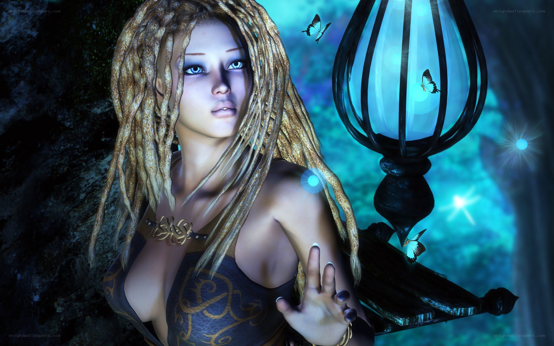 fantasy woman with dreadlocks