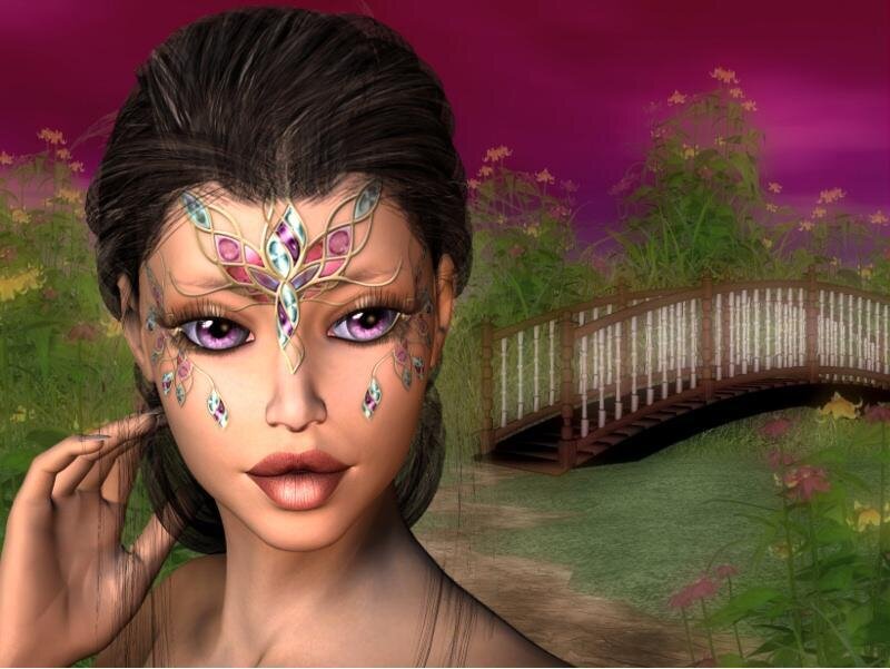 fantasy woman with face paint