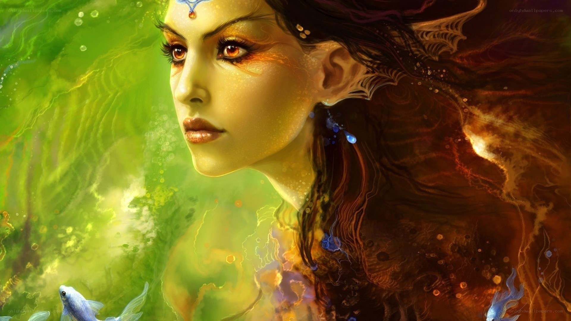 fantasy woman with fish