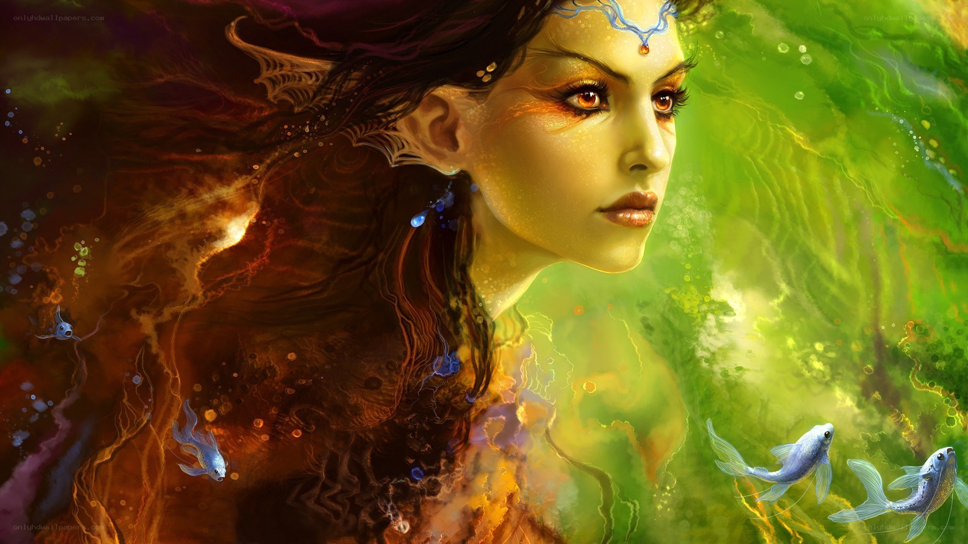 fantasy woman with fish
