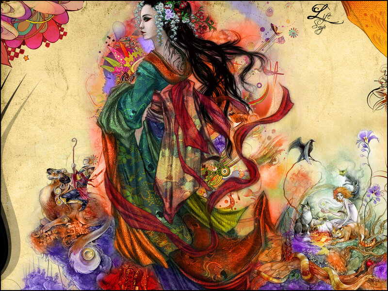 Fantasy woman with floral crown