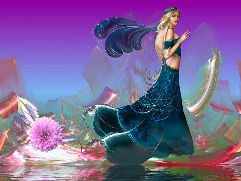 fantasy woman with flowing dress