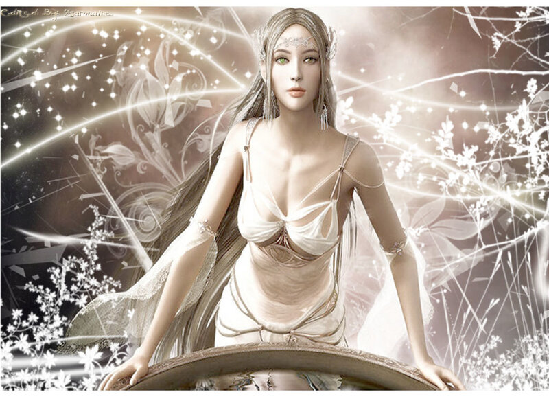 Fantasy woman with glowing aura