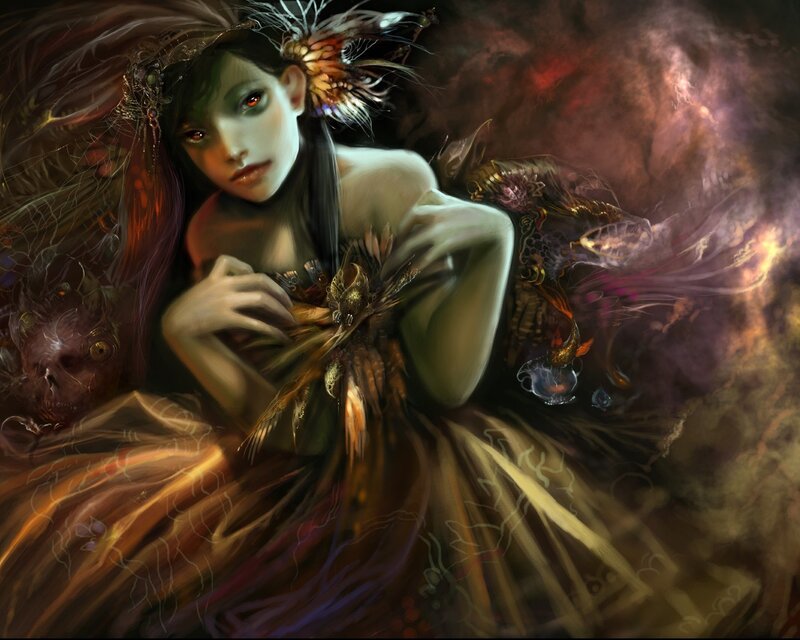 fantasy woman with glowing eyes