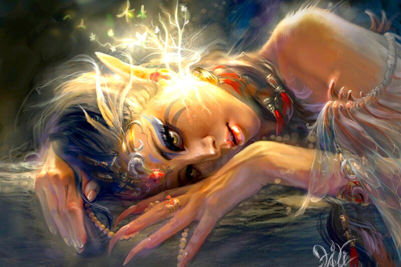 Fantasy Woman with Glowing Head