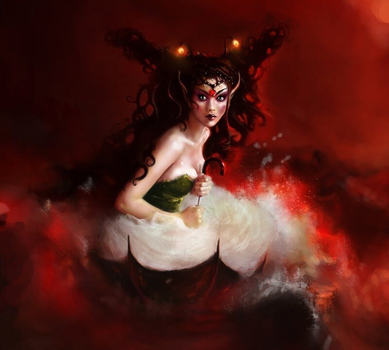 fantasy woman with glowing horns