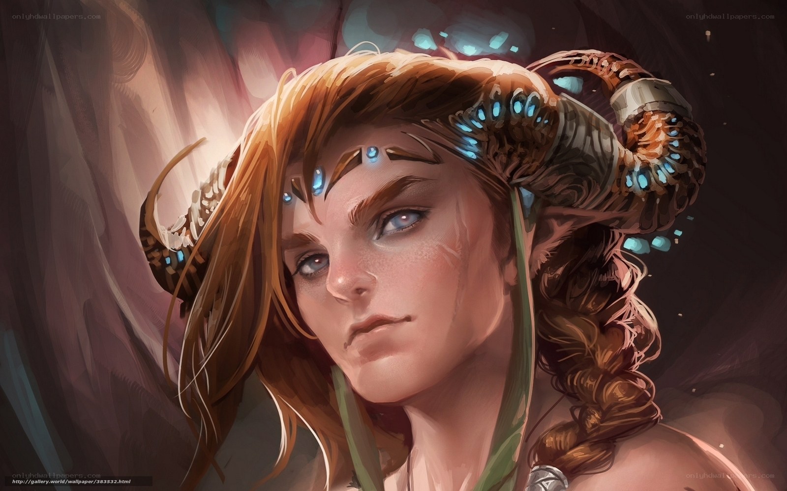 fantasy woman with glowing horns