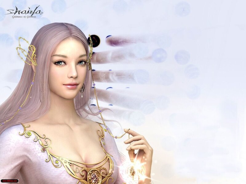 Fantasy woman with glowing pendant