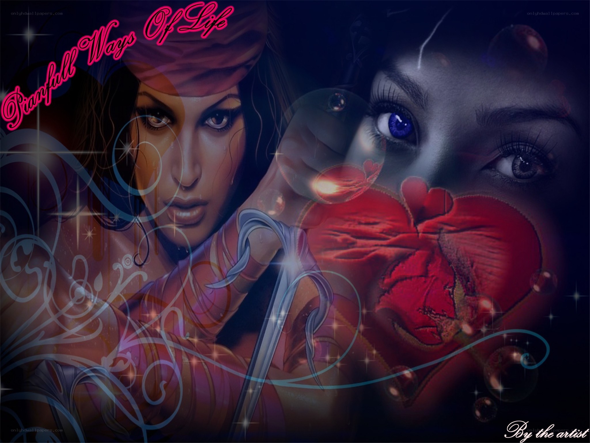 Fantasy woman with heart