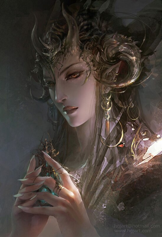 fantasy woman with horns