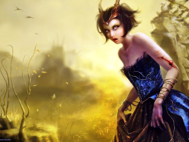 fantasy woman with horns