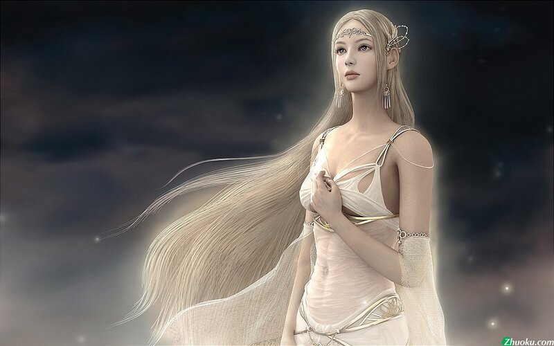 fantasy woman with long hair