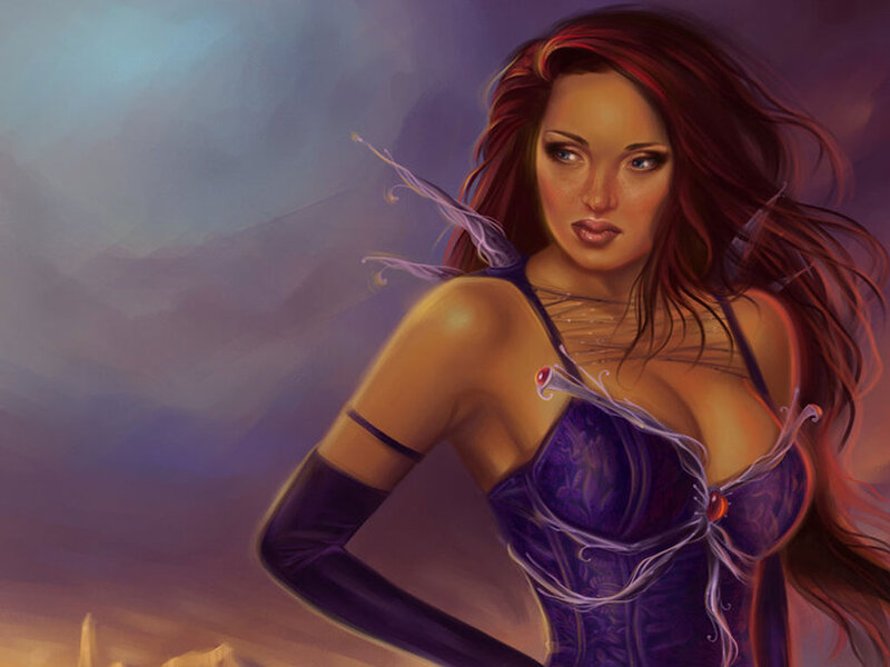 fantasy woman with red hair