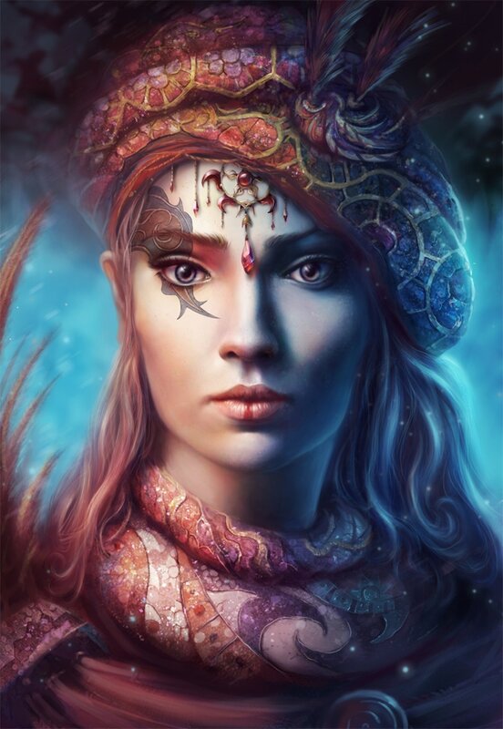 fantasy woman with snake headdress