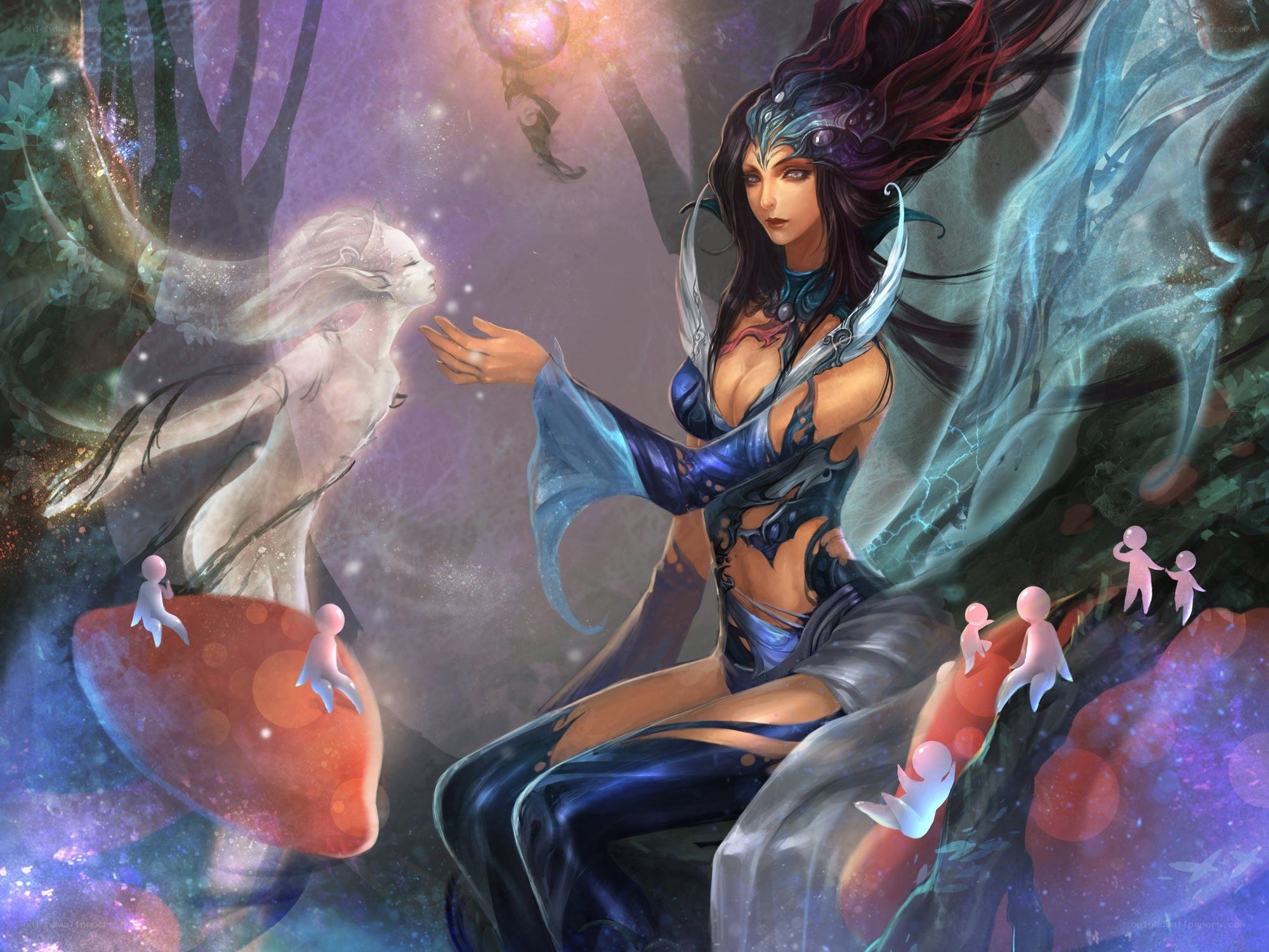 fantasy woman with spirits