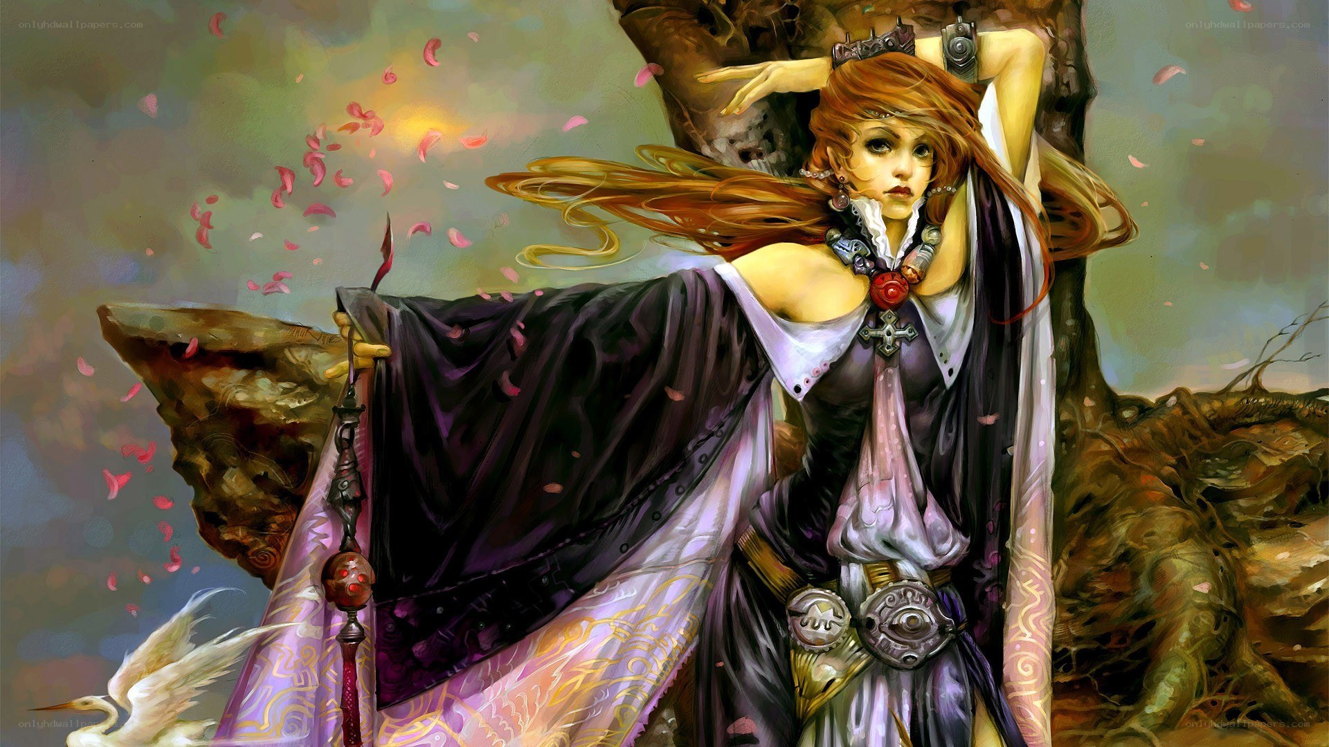 fantasy woman with staff