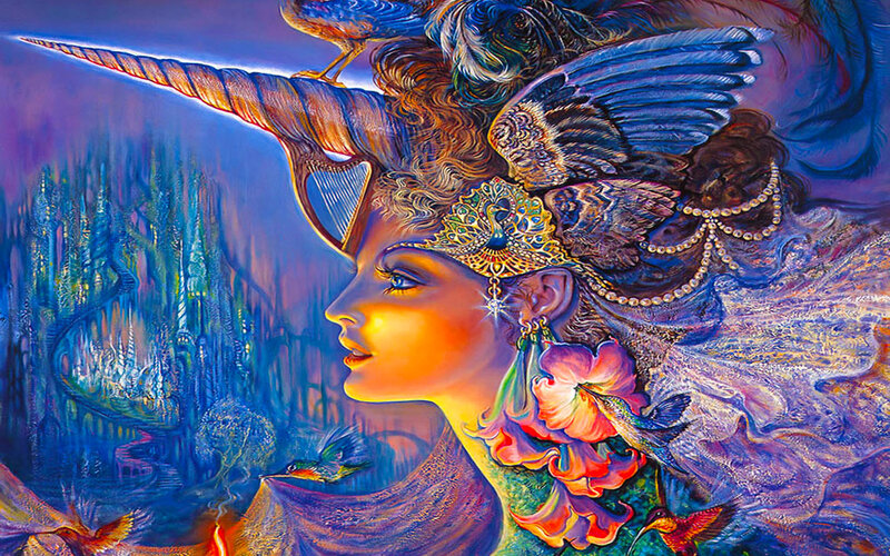 fantasy woman with unicorn horn