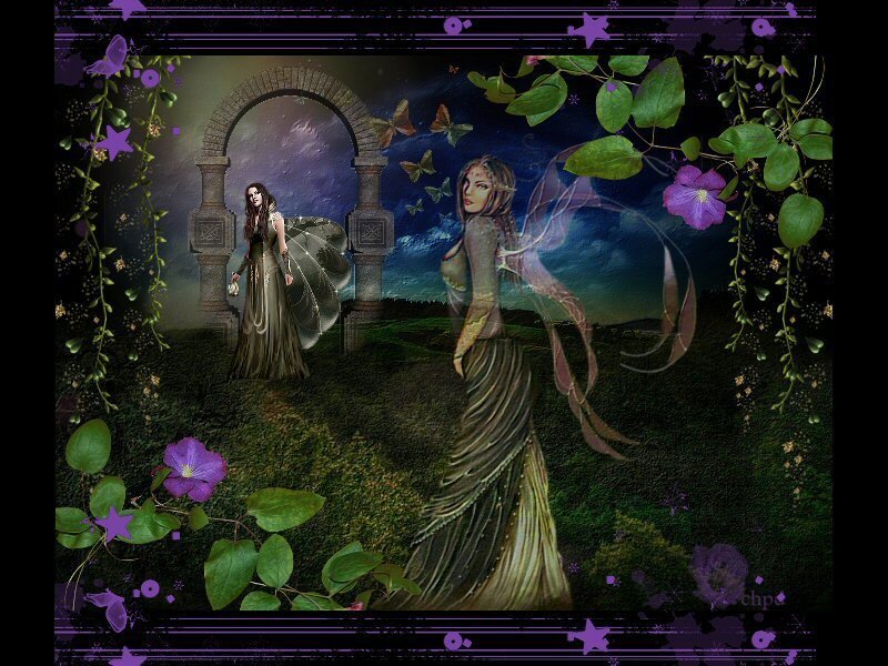 Fantasy women in a magical garden