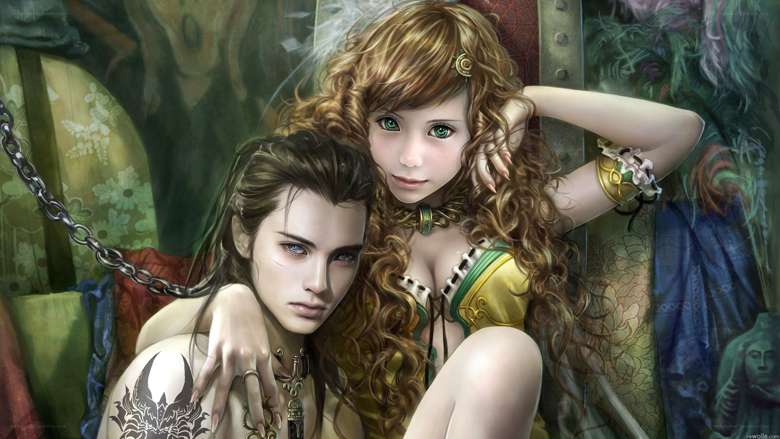 fantasy women in ornate setting