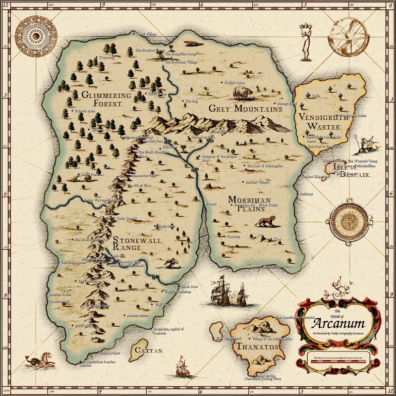 Fantasy World Map — Beige, Adventurous