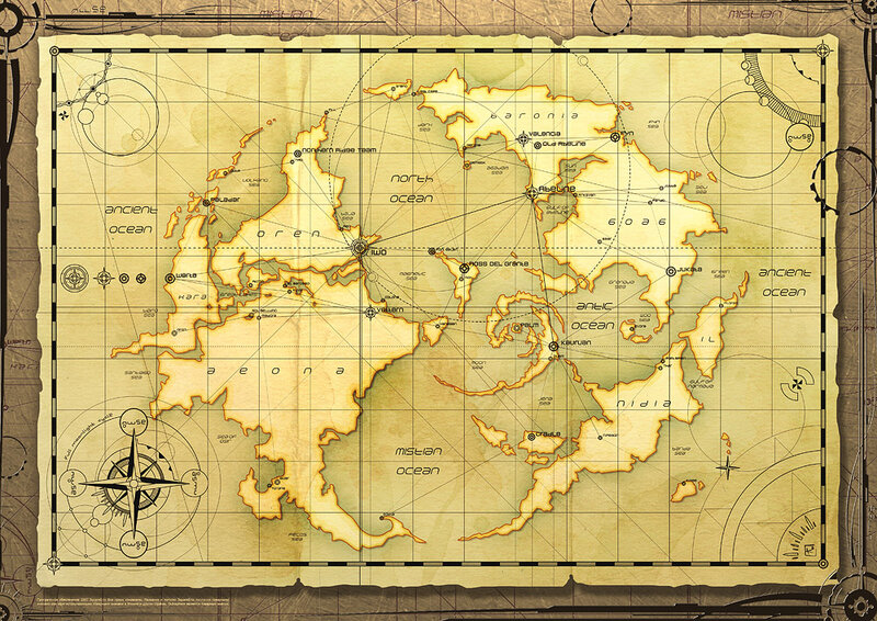 Fantasy World Map — Beige, Ancient