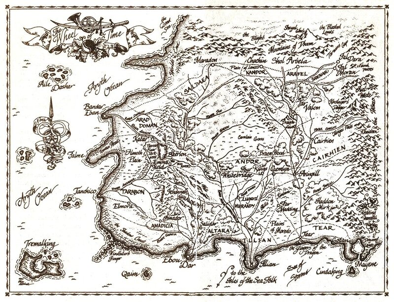 Fantasy World Map — Black