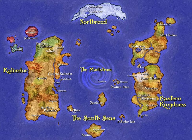 Fantasy World Map — Blue, Adventurous