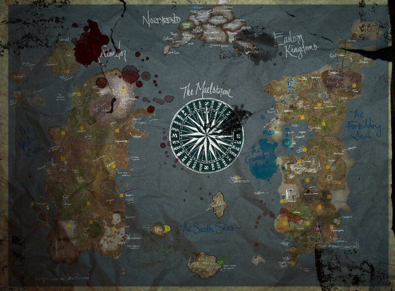 Fantasy World Map — Blue, Ancient