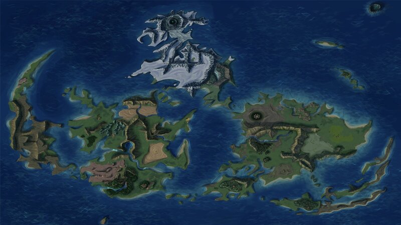 Fantasy World Map — Blue, Serene, Digital Art