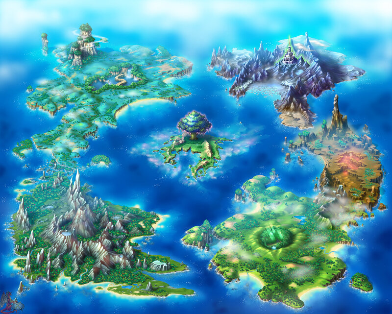 Fantasy World Map — Blue, Serene