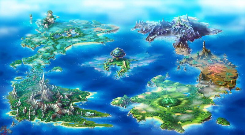 Fantasy World Map — Blue